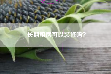 长期租房可以装修吗？