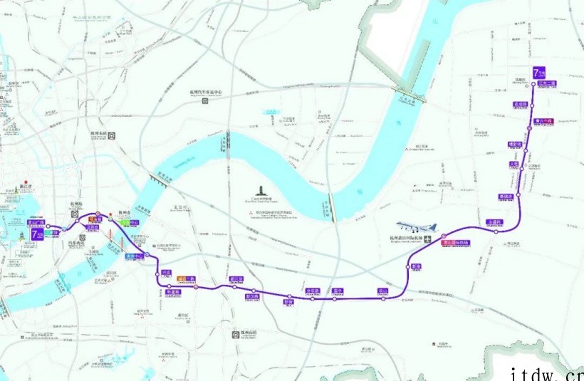 今天杭州地铁7号线江北段、9号线南段、5号线宝善桥站正式开通