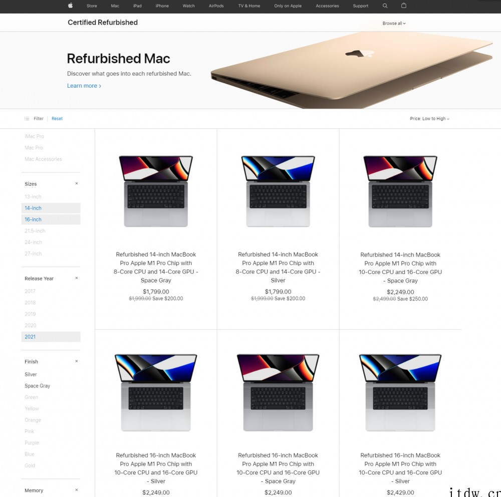 苹果推出 MacBook Pro 2021 的翻新机型,9