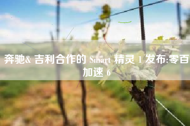 奔驰& 吉利合作的 Smart 精灵 1 发布:零百加速 6