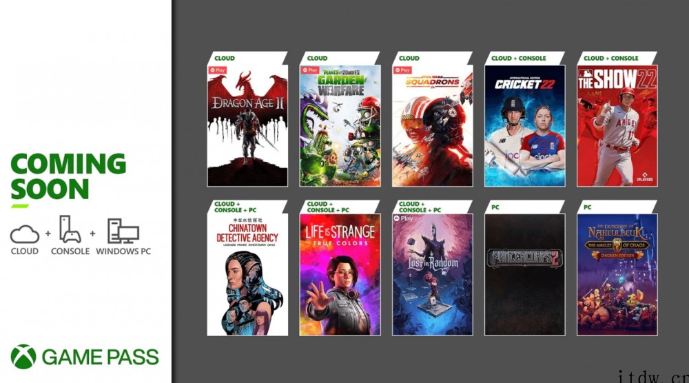 微软 Xbox Game Pass 4 月第一批新增游戏公布