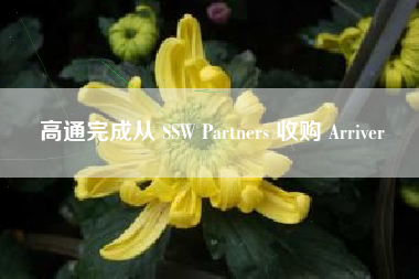 高通完成从 SSW Partners 收购 Arriver 