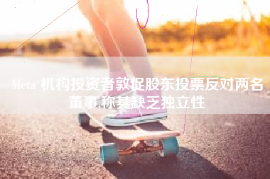 Meta 机构投资者敦促股东投票反对两名董事,称其缺乏独立性