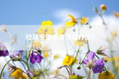 安装坐便器要注意什么？