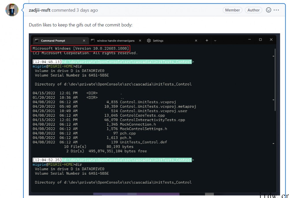 微软 Win11 Build 22603 出现在 GitHu