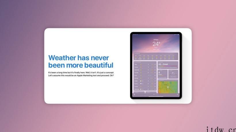 苹果 iPad 仍需要一款原生天气 App,第三方发布新设计