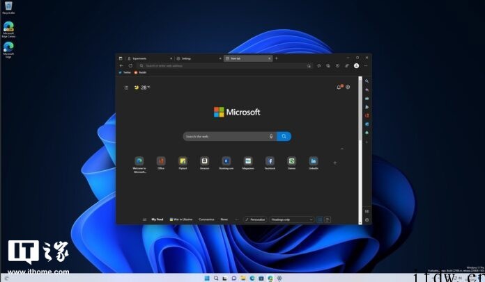 微软 Win11 Edge 浏览器新测试:标题栏云母效果,选