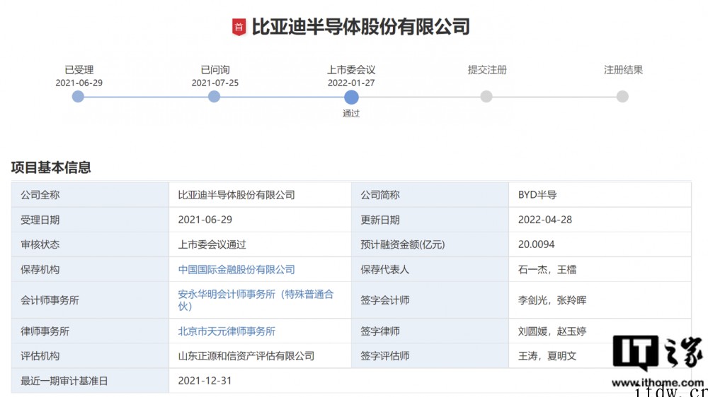 比亚迪半导体通过深交所上市委会议审核