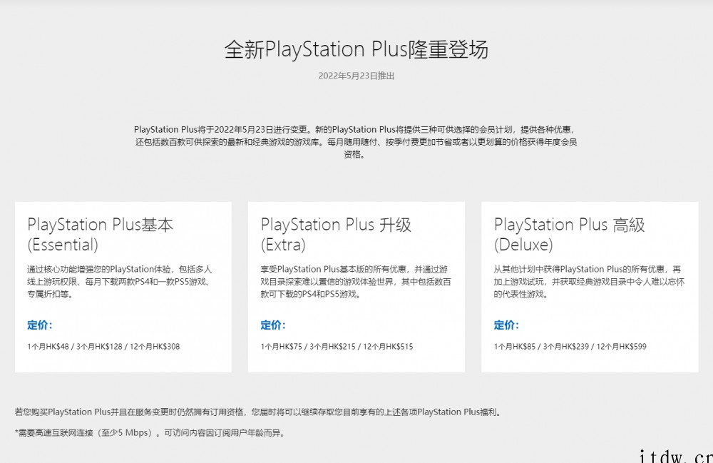 索尼:在新的 PS+ 会员订阅上线之前无法续费,补订高档服务