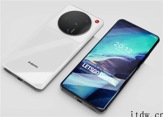 小米12 Ultra 手机新渲染图曝光:搭载居中打孔屏幕,后