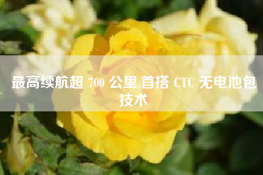 最高续航超 700 公里,首搭 CTC 无电池包技术