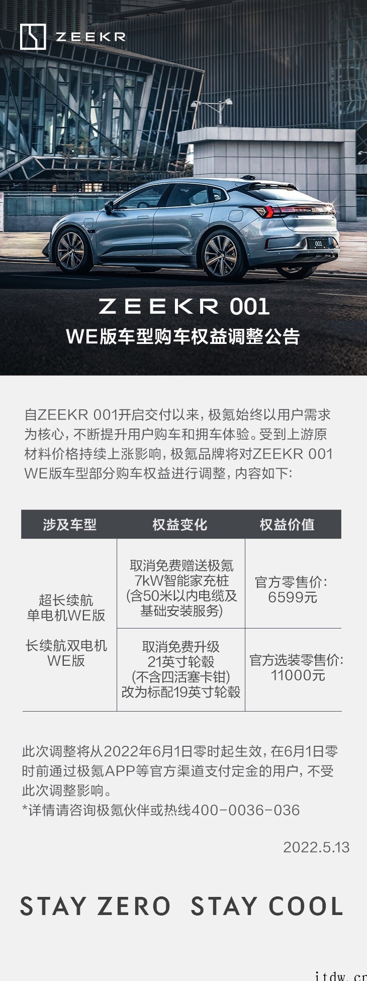 原材料价格持续上涨,极氪宣布取消 ZEEKR 001 WE