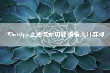 WhatsApp 正测试新功能:悄悄离开群聊