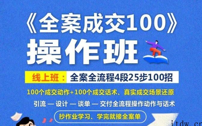 《全案成交100》全案全流程4段25步100招，操作班