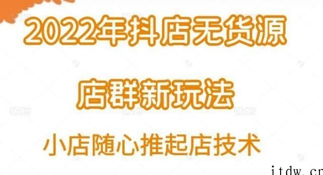 小卒·2022年抖店无货源店群新玩法汇总和小店随心推起店技术