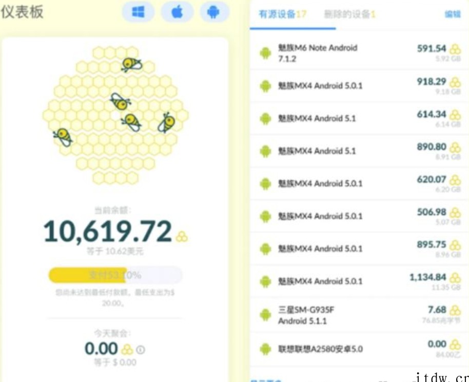 蜜蜂流量挂机自动赚美金项目，每天稳赚美金,稳定无限放大