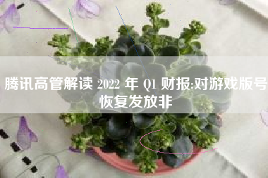 腾讯高管解读 2022 年 Q1 财报:对游戏版号恢复发放非