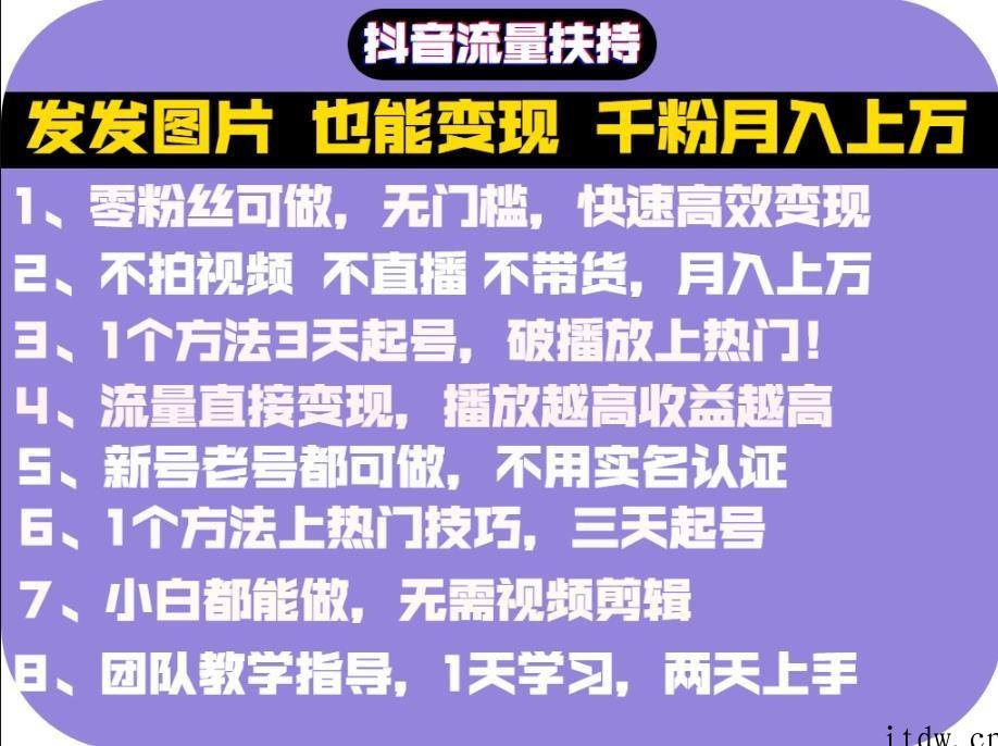 抖音发图就能赚钱：千粉月入上万实操文档