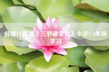 名师计算课《三节课全算》小学1-4年级学习