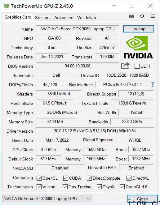 DELL XPS17 9710 评测:NVIDIA Stud