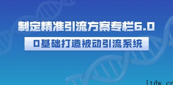 制定精准引流方案专栏6.0 0基础打造被动引流系统