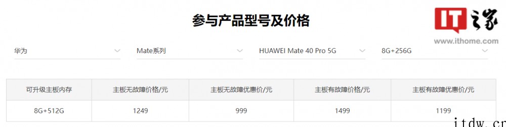 华为 Mate 40 系列已支持存储升级,512G 优惠价 