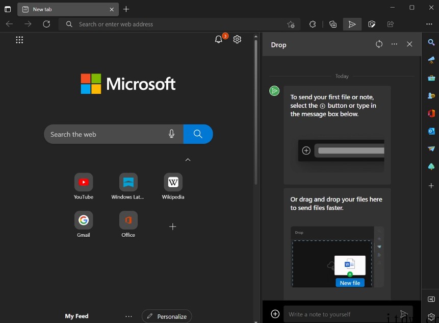 微软 Edge 浏览器全新 Drop 功能上手体验