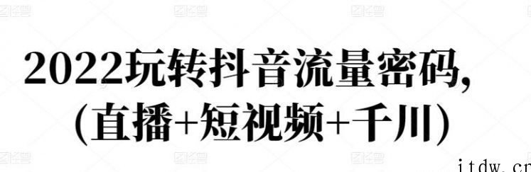 2022玩转抖音流量密码，(直播+短视频+千川) 