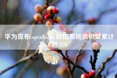 华为宣布:openEuler 欧拉系统装机量累计超 170