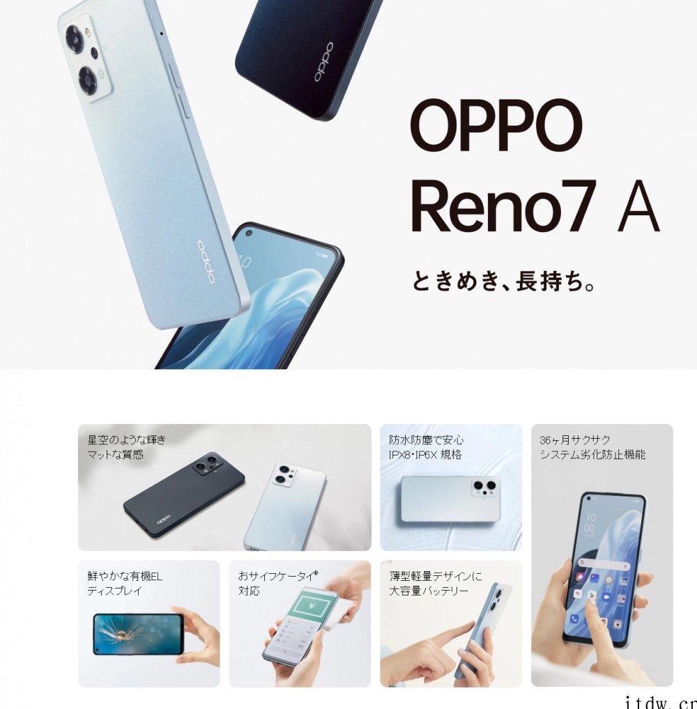 OPPO Reno7 A 手机在日本发布:搭载骁龙 695