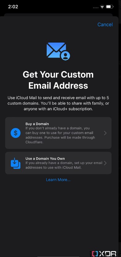 苹果 iOS 16 已支持直接购买自定义邮箱域名