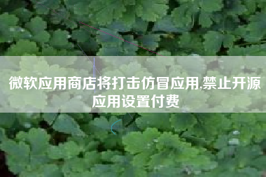 微软应用商店将打击仿冒应用,禁止开源应用设置付费