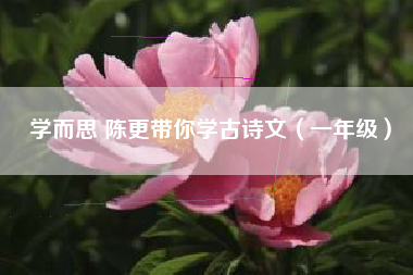 学而思 陈更带你学古诗文（一年级）