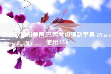 效仿欧盟和美国,巴西考虑强制苹果 iPhone 使用 USB