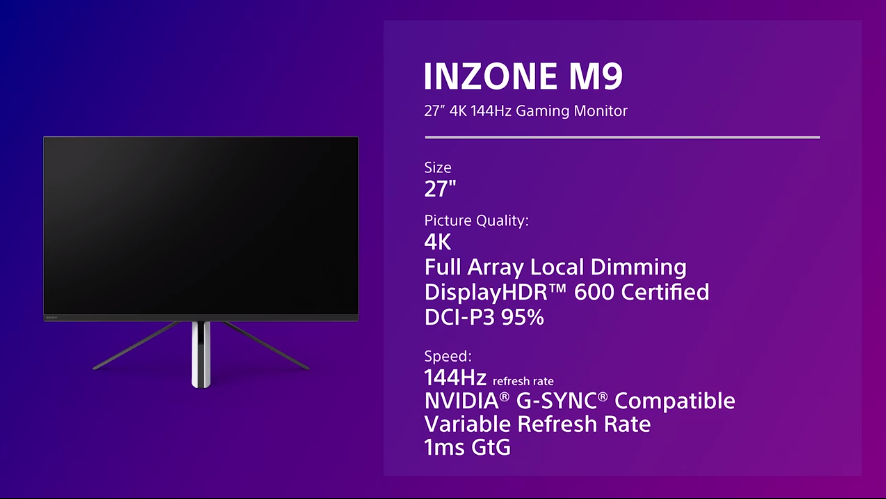 索尼推出 InZone 品牌 4K 电竞显示器、耳机,国行今