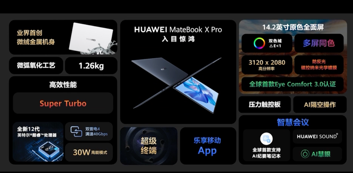 8999元起,华为新款 MateBook X Pro发布:3