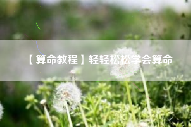 【算命教程】轻轻松松学会算命