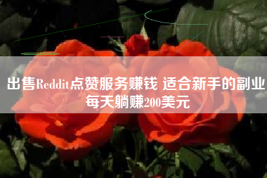 出售Reddit点赞服务赚钱 适合新手的副业 每天躺赚200美元