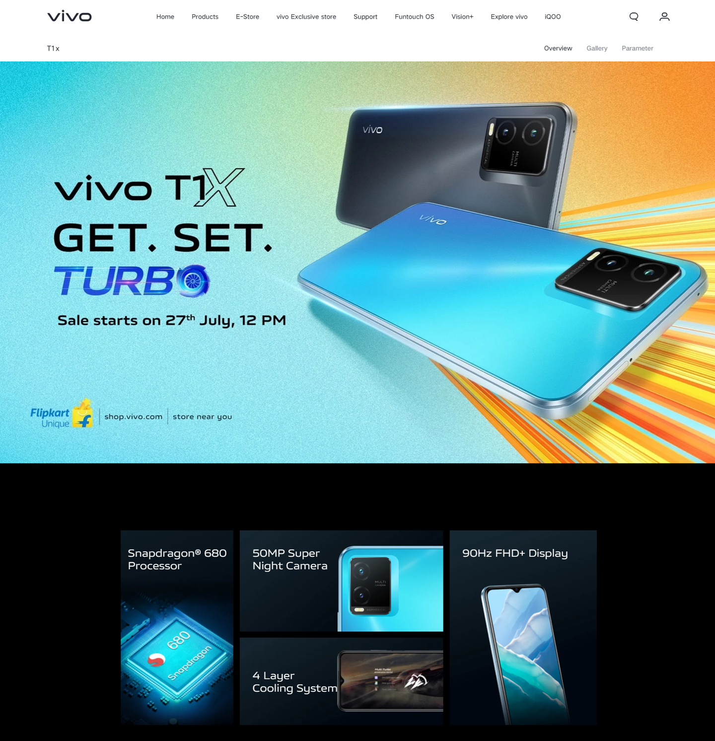 vivo T1x 手机印度版发布:搭载骁龙 680 芯片,5