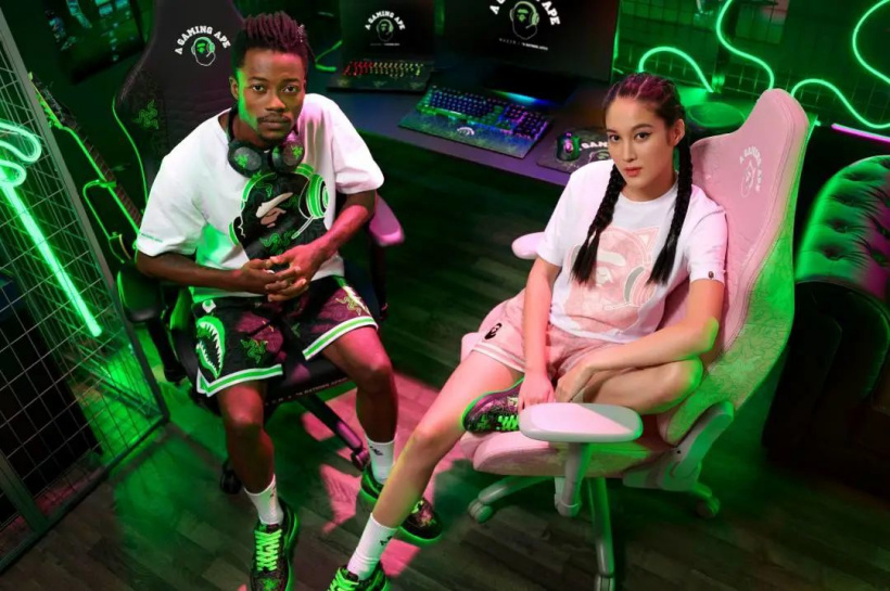 雷蛇推出 RAZER × BAPE 联名 T 恤 / 短裤/