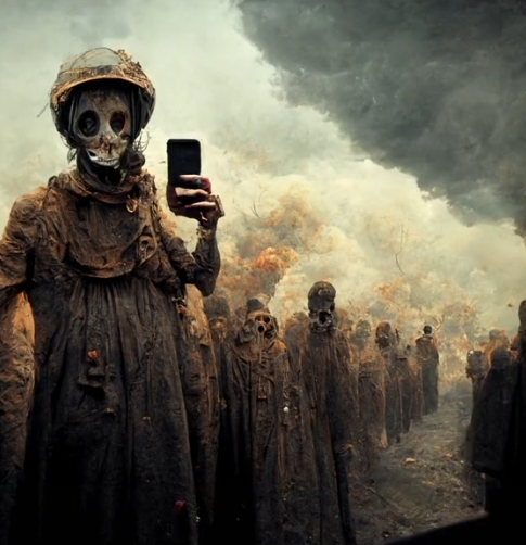 地球上的最后一张自拍是什么?AI 画出了世界末日场景