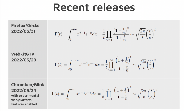 MathML,默认在 Chromium Dev 105 中启