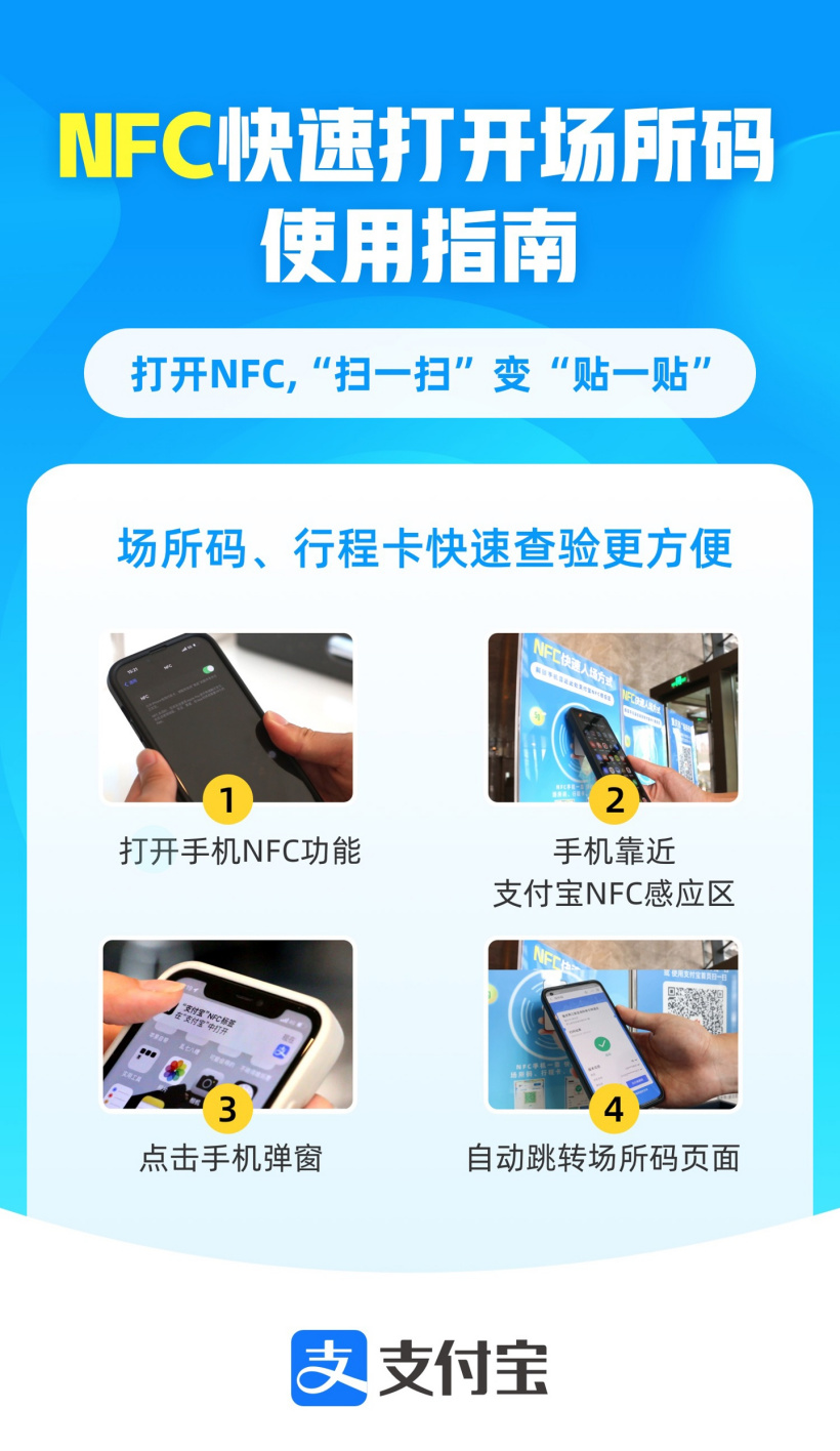 支付宝:全国首个手机 NFC 防疫打卡项目在重庆上线,平均缩