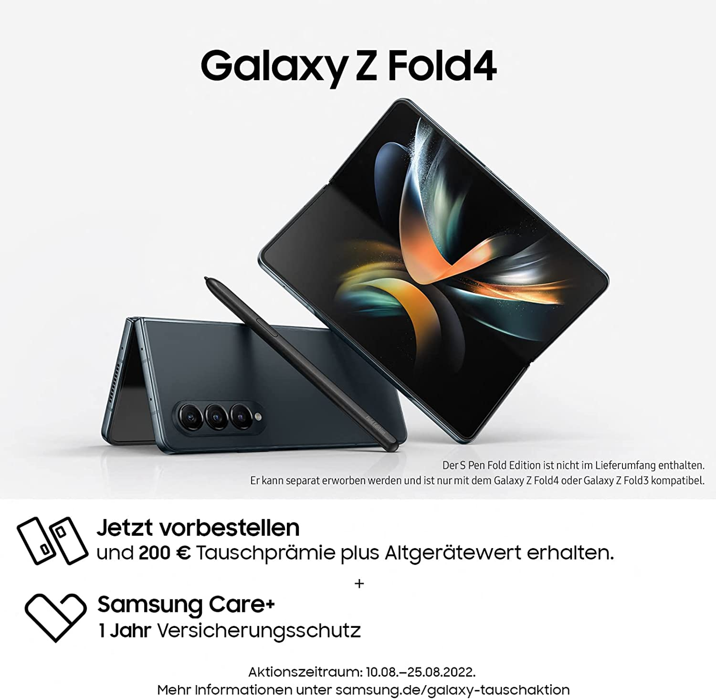 三星 Galaxy Z Fold 4宣传图曝光,屏下前摄隐约