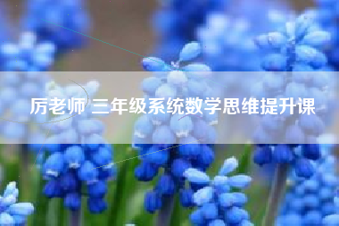 厉老师 三年级系统数学思维提升课