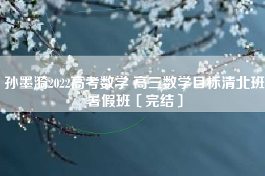 孙墨漪2022高考数学 高三数学目标清北班暑假班〔完结〕