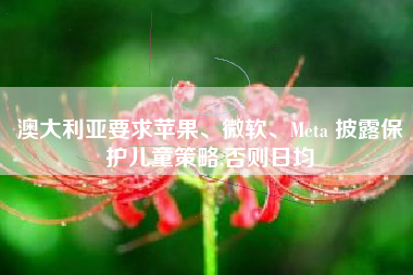 澳大利亚要求苹果、微软、Meta 披露保护儿童策略,否则日均