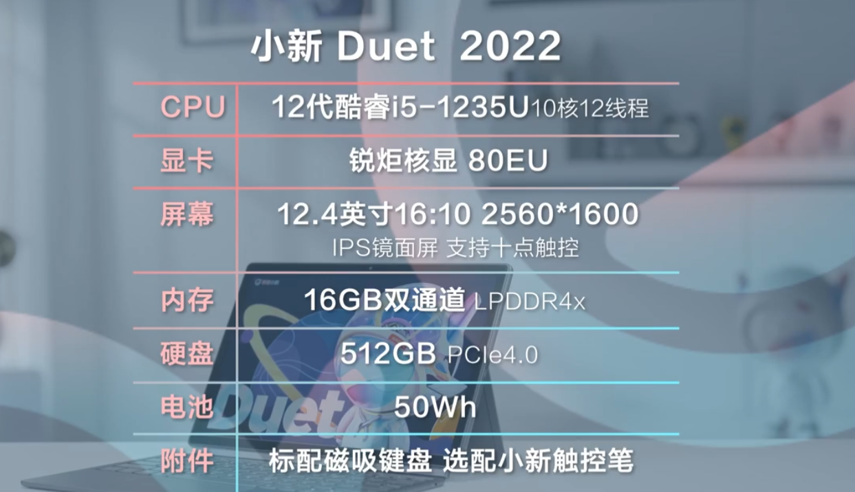 联想小新 Duet 二合一笔记本官方评测出炉:12 代酷睿