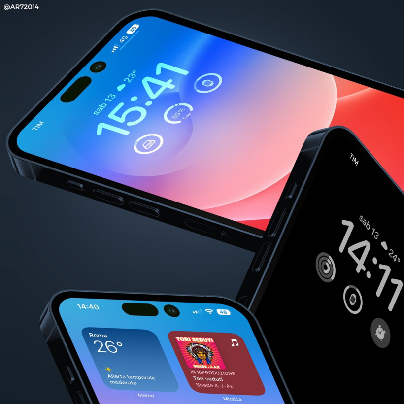 苹果 iPhone 14 Pro 基于爆料绘制的最新外观设计