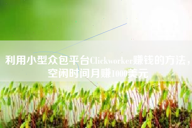 利用小型众包平台Clickworker赚钱的方法，空闲时间月赚1000美元